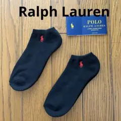 【新品】Ralph Laurenメンズショートソックス　2足組　黒のサムネイル