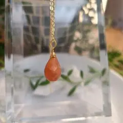 【0209-④】ペンダントトップ オレンジムーンストーン※高品質