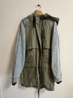 DIESEL モッズコート デニム切替 カーキのサムネイル