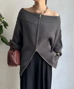 【新品】DOUDOU◆【前後2WAY仕様】フロントジップニットのサムネイル