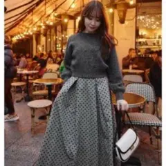 Herlipto Tweed Flocked Dot Long Skirtのサムネイル