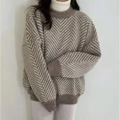 LE MORE (リモア) ヘリンボーンニットセーター