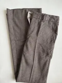 ブラウン チェック柄 スラックス GU
