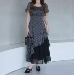 イレヘムティアードロングワンピース チェック