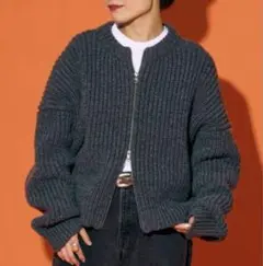 CITYSHOP THE MOODジップアップ ニットカーディガン