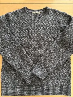 nano グレー編み模様クルーネックセーター