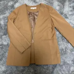 NATURAL BEAUTY BASIC ノーカラージャケット S ブラウン