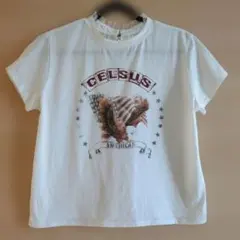 イーグルプリント 半袖Tシャツ フリルネック　Мサイズのサムネイル