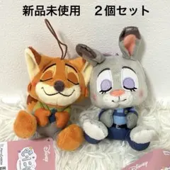 新品　むにゃすや　ディズニー　ズートピア　2個セット　マスコット　ぬいぐるみ