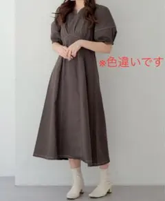 Olive des Olive ロングワンピース　半袖　ボリューム