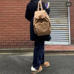 vintage レザー調 バックパック キャメル リュックのサムネイル