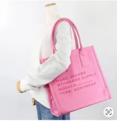 美品 MARC JACOBS ロゴトートバッグ ピンク