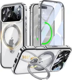 【新品・全面保護・マグセーフ】iPhone18ProMax ケース 回転スタンド