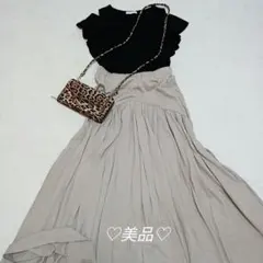 Simplicite フレアスカート ロングスカート 無地 ウエストゴム 美品のサムネイル