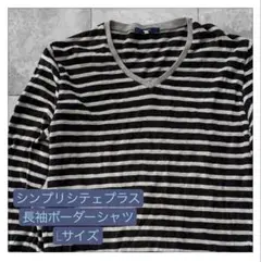 シンプリシテェ　プラス　 ボーダー Vネック 長袖カットソー サイズ40のサムネイル