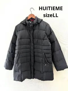 美品　HUITIEME　フード付き　黒　ダウンジャケット　LL