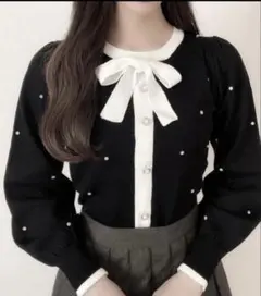 GRL リボンタイビジューニットトップス 【tt009】