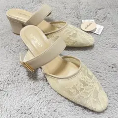 ChiffonFit レースミュール パンプス 24cm アイボリー レディースのサムネイル