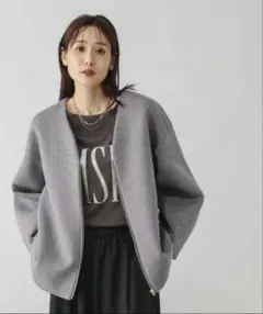 【新品未使用】GLOBAL WORK 完売ダンボールノーカラージャケット　グレー