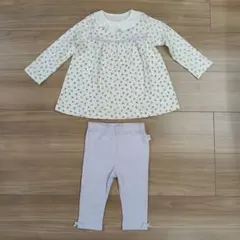 組曲花柄トップスとレギンスセット