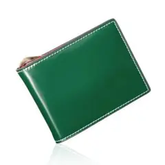 マネークリップ 本革 薄型 メンズ 財布 二つ折り カード グリーンのサムネイル