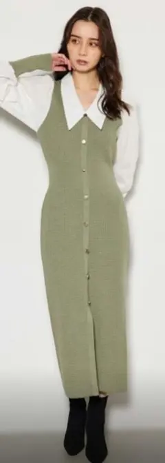 rienda リエンダ　シャツ　コンビニット　ワンピース