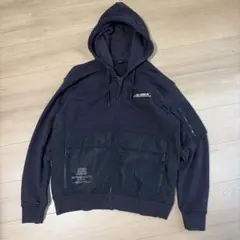AVIREX ジップアップパーカー ブラック　フーディ　military