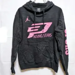Hanes Rising Stars【S/PCH】パーカー 黒 ピンクロゴのサムネイル