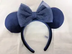 ディズニーリゾート ミニーマウス カチューシャ ネイビー