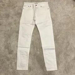 プラスj 30 セルビッジスリムフィットストレートジーンズ　オフホワイト