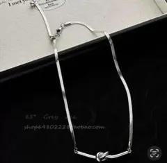 ネックレス シルバー 結 ユニセックス アジャスター付き アクセサリー 個性派