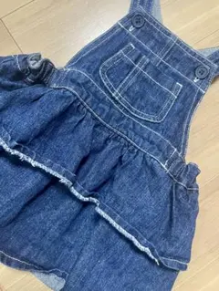 【美品】デニムジャンパースカート　breeze 70センチ