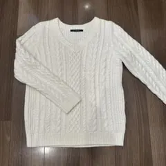 イング セーター 白 Vネック タートルネック