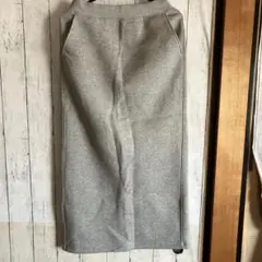 GUヘビーウェイトスウェットナローロングスカート　グレー