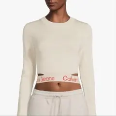 JENNIE着用⭐️カルバンクライン ウエストロゴニット　xs