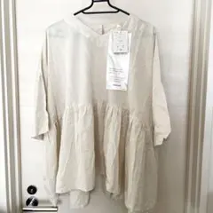 【新品タグ付き】mushroomマッシュルームギャザープルオーバー オフベージュ