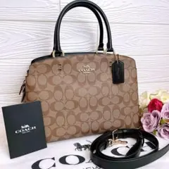 極美品☆COACHコーチ 2wayトートバッグ レザー ブラウン シグネチャー