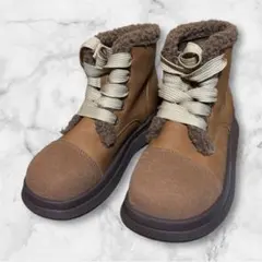 【新品未使用】厚底ムートンブーツ ショートブーツ ブラウン 37サイズ