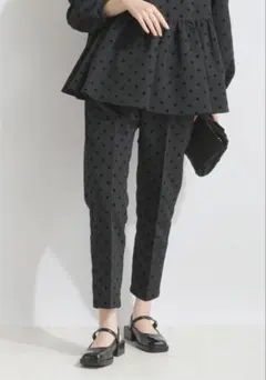 PICCIN ピッチン☆フロッキー ドット センタープレスパンツ☆ブラック Ｍ