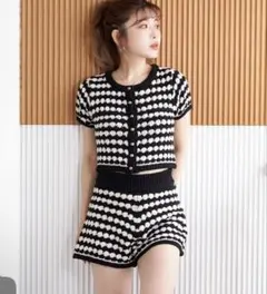 Darich ボーダーニットセットアップ　ブラック