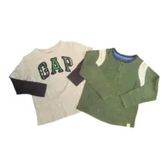 GAP キッズ4歳 100 110 長袖 Tシャツ2枚セット USAまとめ売り