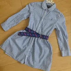 美品☆Polo Ralph Lauren ストライプシャツワンピース 115cm