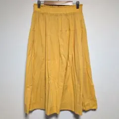 組曲 KUMIKYOKU 綿100%ギャザー ロングスカート イエロー サイズ2