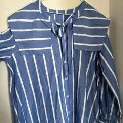 titivateストライプ 長袖シャツワンピース