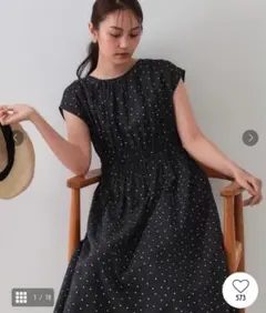 新品　OPAQUE.CLIP (オペークドットクリップ)ドットプリントワンピース