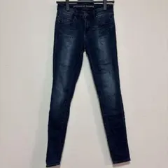 美品【XS-S相当】スキニーデニム ダークブルー ストレッチ 濃紺 ジーンズ