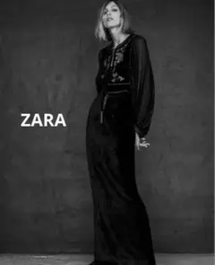 ZARA ザラ エンブロイダリー ベルベットジャケット 刺繍 XS