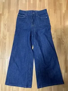 GU ダークブルー ワイドパンツ Mサイズ