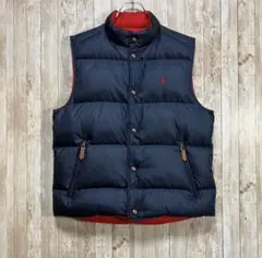ポロラルフローレン　リバーシブル　ダウンベスト　肉厚ダークネイビー