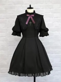 アマベル HolyCrossフリルワンピース ブラック パープル Amavelのサムネイル